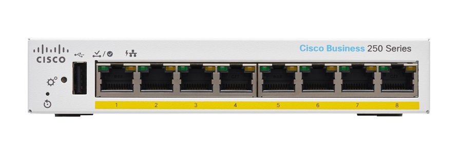 Cisco Business 250 CBS250-8PP-D 8 Ports Layer 3 PoE Desktop Switch