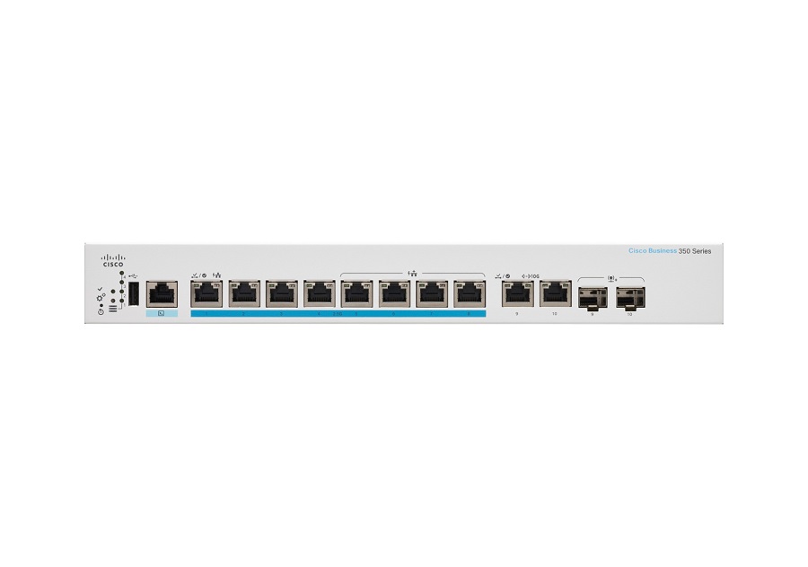 Cisco Business 350 CBS350-8MP-2X 8 Ports 2.5-GE Layer 3 PoE Switch - 240 W PoE Budget