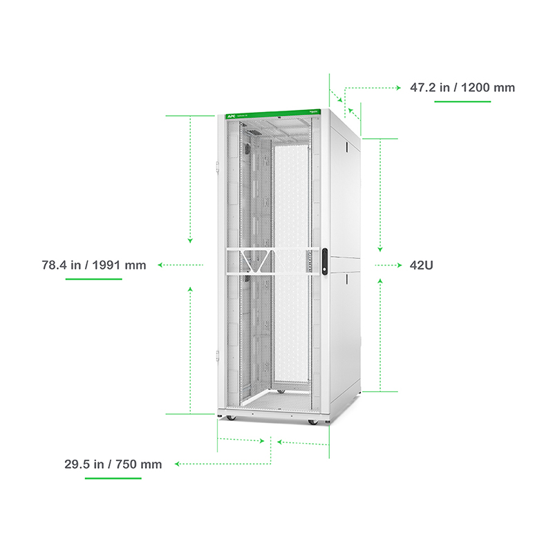 APC AR3350W2 NetShelter SX Server Rack Gen 2 42U with Sides White