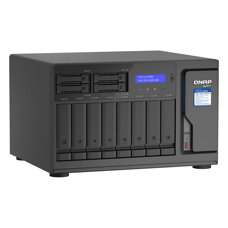 QNAP TVS-h1288X-W1250-16G 6-core 4.7 GHz 16GB 12 Bay Tower NAS