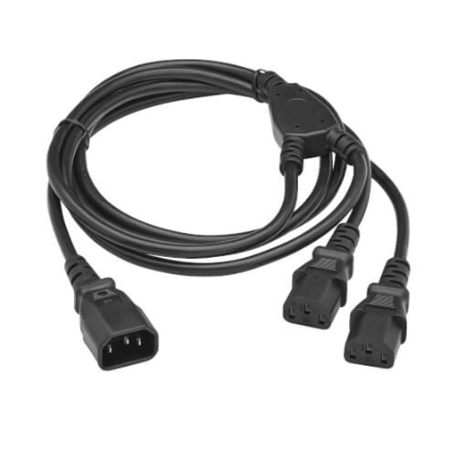 Eaton P004-02M-2C13EU Power cable, C14 to 2xC13 splitter cable, H05VV-F, 10A, 2M