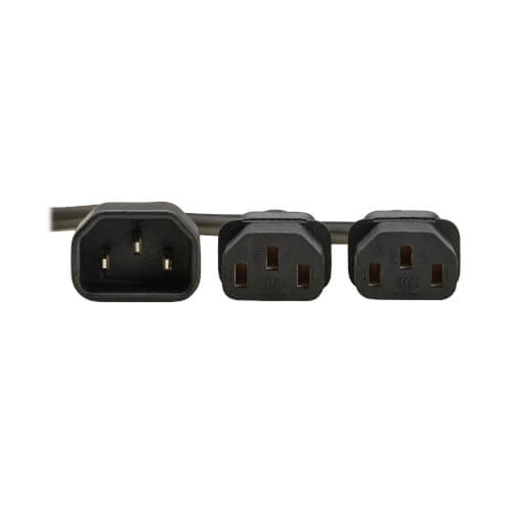 Eaton P004-02M-2C13EU Power cable, C14 to 2xC13 splitter cable, H05VV-F, 10A, 2M