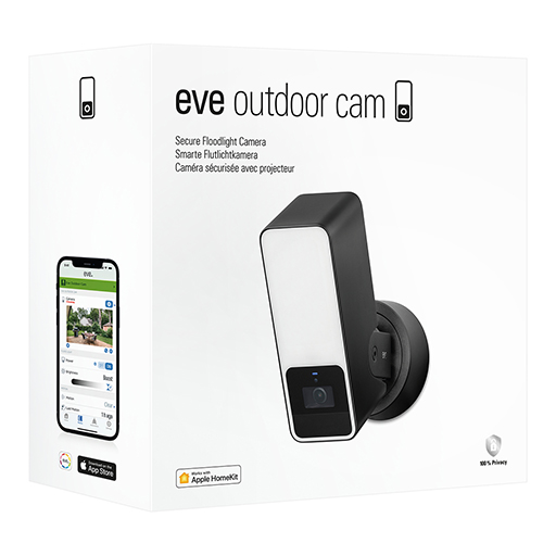 Eve 10ECA8101 Outdoor Cam Secure Floodlight Camera, Black