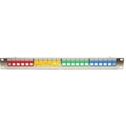 Excel 24 Port FTP Keystone Panel for Coloured ID port inserts