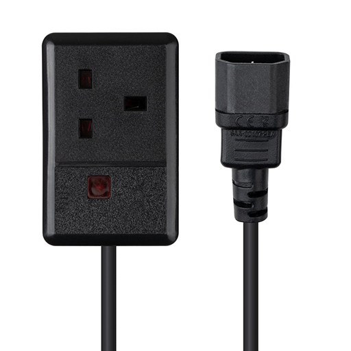 Lindy 3048 C14 Plug to UK 3-Pin Socket Power Cable