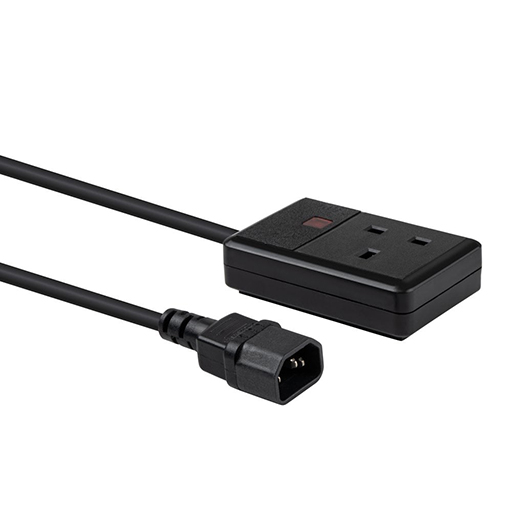 Lindy 3048 C14 Plug to UK 3-Pin Socket Power Cable