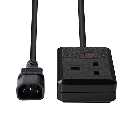 Lindy 3048 C14 Plug to UK 3-Pin Socket Power Cable