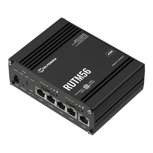Teltonika RUTM56 dual modem router 5G and 4G Cat 4 modems, high-speed, dual SIM