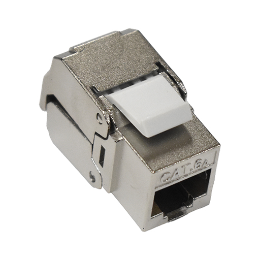 CE Cat6A Chrome Screened Butterfly Keystone Jack