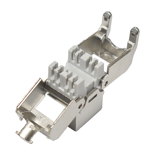 CE Cat6A Chrome Screened Butterfly Keystone Jack