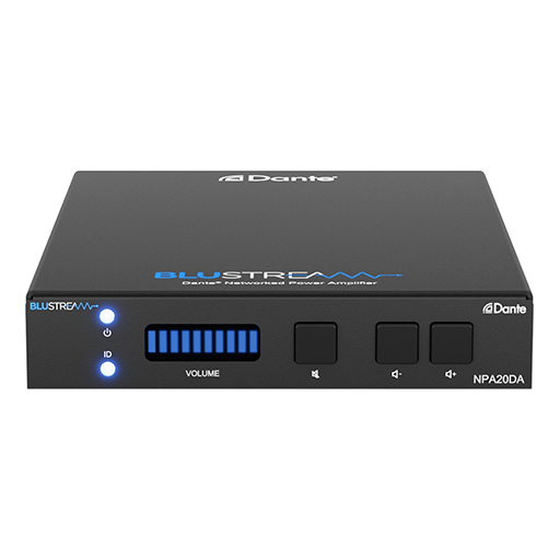 Blustream NPA20DA 2x10W Mini Dante® Amplifier with PoE, LAN, 4/8 ohm