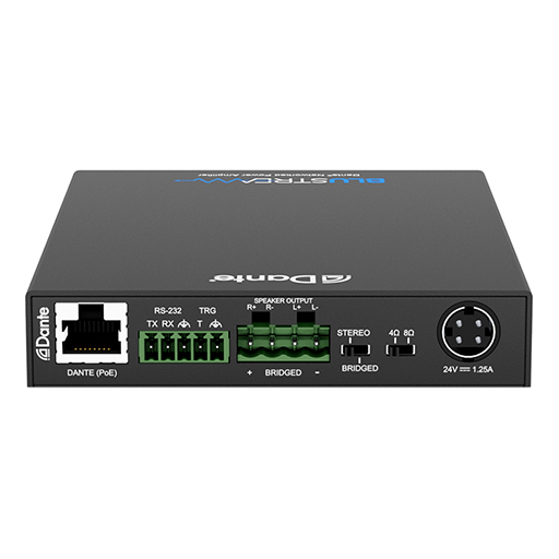 Blustream NPA20DA 2x10W Mini Dante® Amplifier with PoE, LAN, 4/8 ohm
