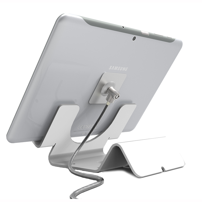 Compulocks CL12CUTHWB Compulocks Universal Tablet Holder White with Coiled Cable Lock Bk