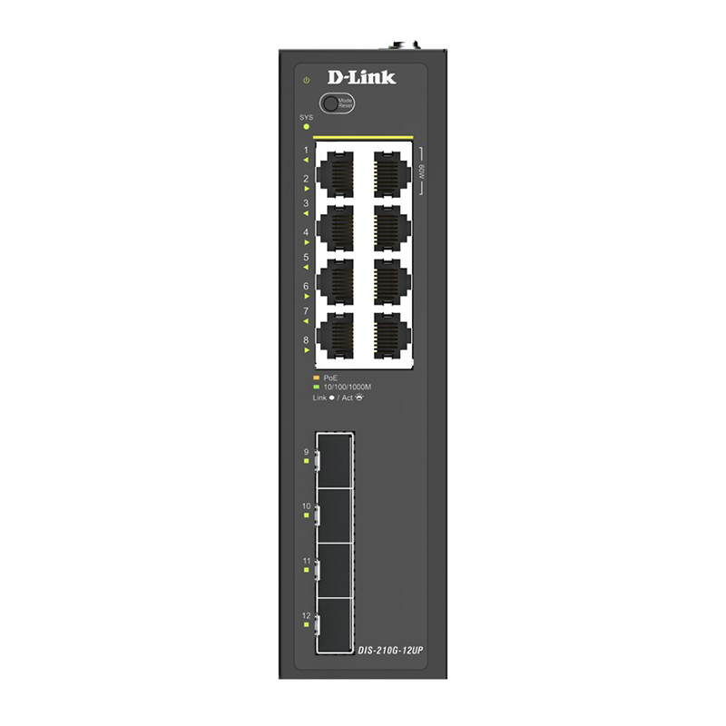 D-Link DIS-210G-12UP 12-Port Gigabit Industrial PoE++ Smart Managed Switch(4xSFP Ports)