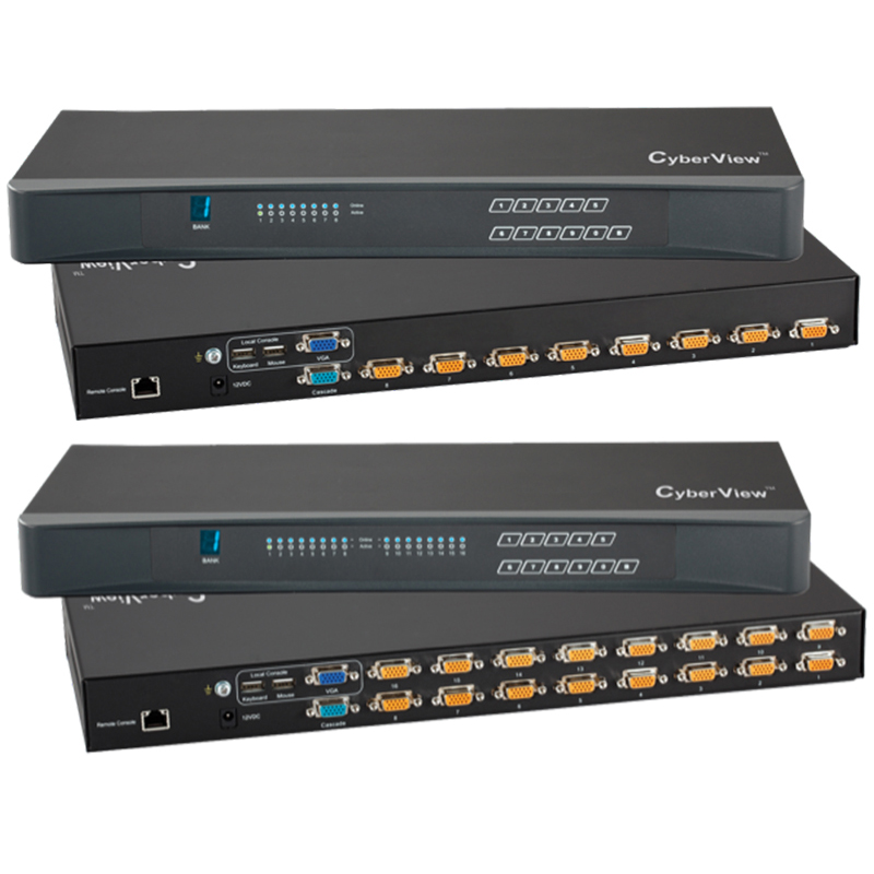 Austin Hughes 8/16 Port CyberView PS2/USB Two Console KVM Switch