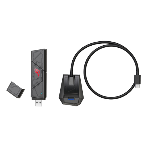 Asus 90IG09I0-MO0B00 (ROG USB-BE92) BE6500 Tri-Band Wi-Fi 7 USB Adapter, USB Type A & C