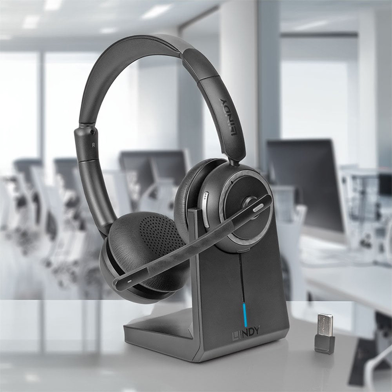 Lindy 20450 L118 Wireless Noise Cancelling Headset & Base