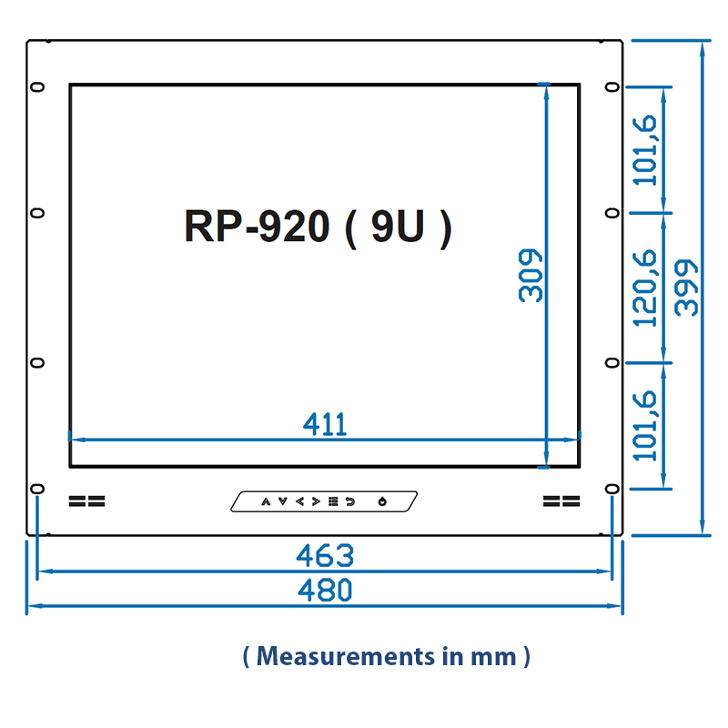 Cyberview 9U rack mount 20inch LCD screen