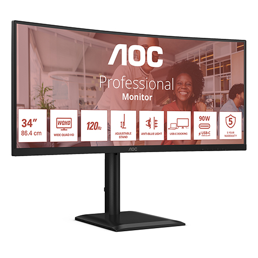 AOC CU34E4CV 34 INCH WQHD Ultrawide monitor VA HDMI