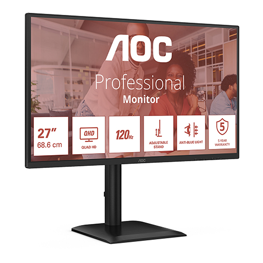 AOC Q27E4U 27 Monitor IPS2560x1440120Hz1x 2.01x 1.4