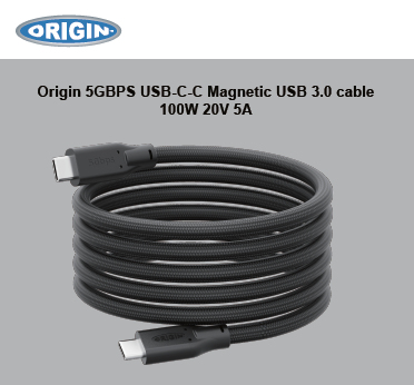 Origin Storage OS-USBCC-5G-1M USB-C-C Magnetic cable 3.0 5Gbps 100W 20V 5A