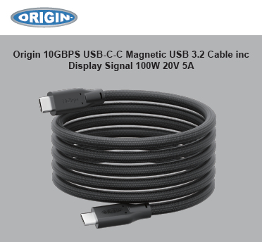 Origin Storage OS-USBCC-10G-1M USB-C-C Magnetic cable 3.2 10Gbps 100W 20V 5A