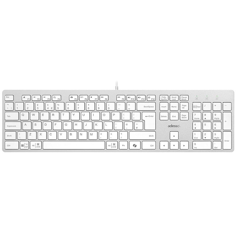 Adesso AKB-730UW-UK Multi-OS Scissor switch Desktop Keyboard - Copilot key, USB C Connector