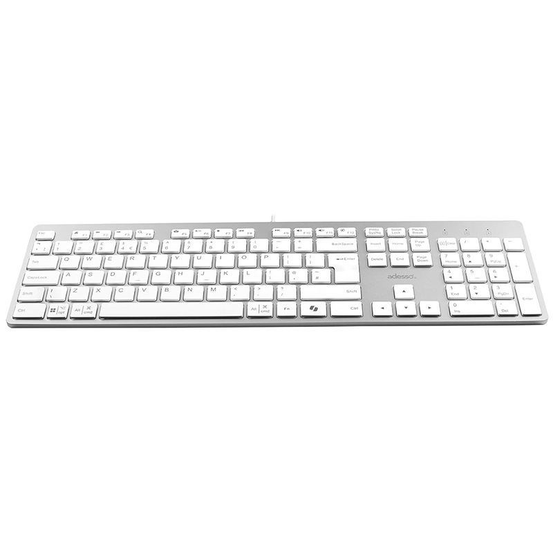 Adesso AKB-730UW-UK Multi-OS Scissor switch Desktop Keyboard - Copilot key, USB C Connector