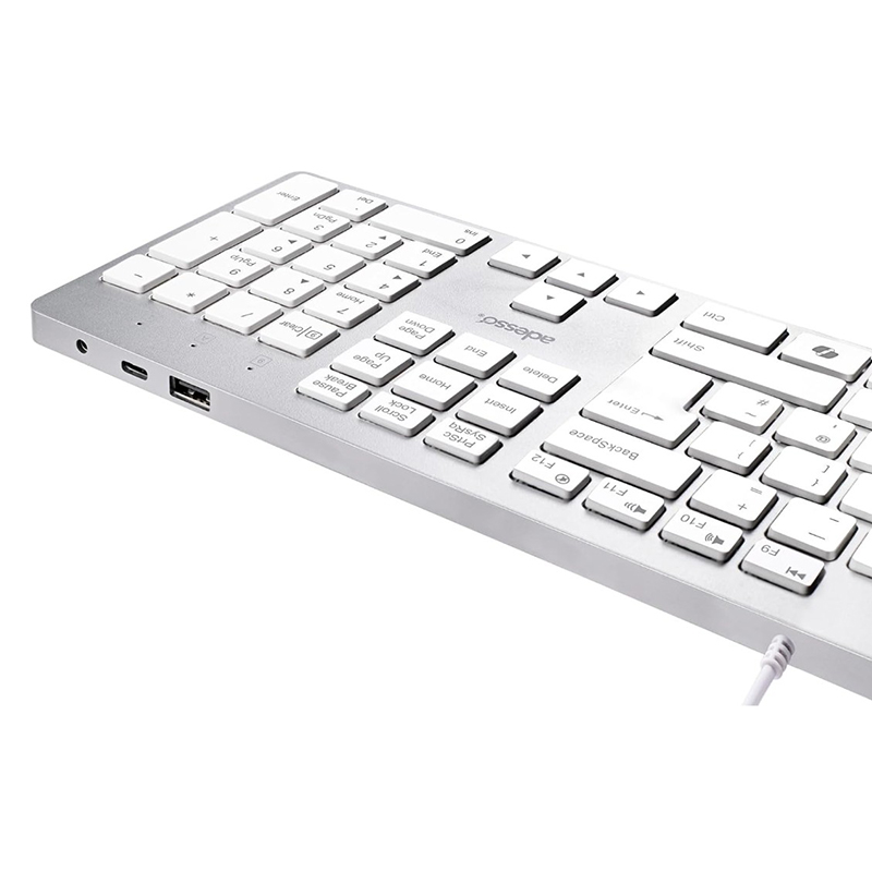 Adesso AKB-730UW-UK Multi-OS Scissor switch Desktop Keyboard - Copilot key, USB C Connector