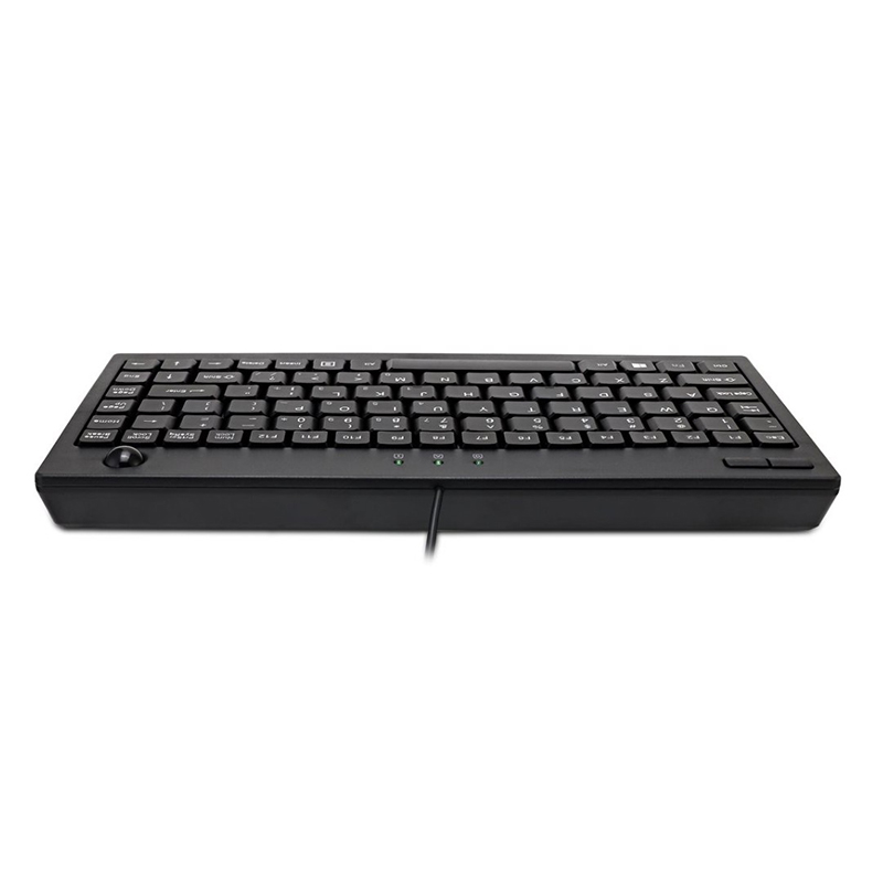 Adesso AKB-310UB Keyboard - Compact - USB Interface - Trackball - English (US) - Black