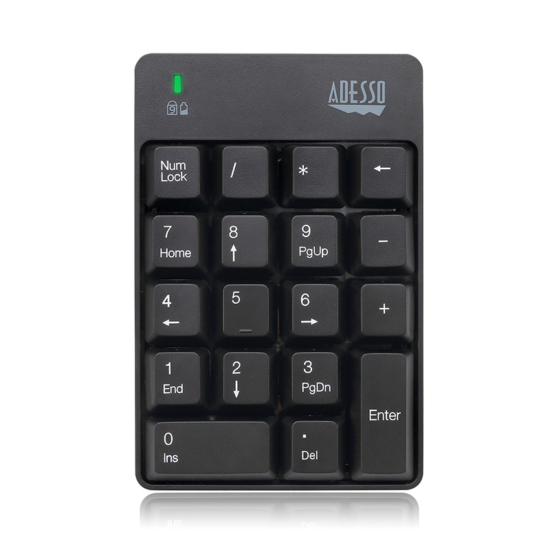 Adesso WKB-6010UB Keypad - Wireless Connectivity - USB Interface - English (US) - Black