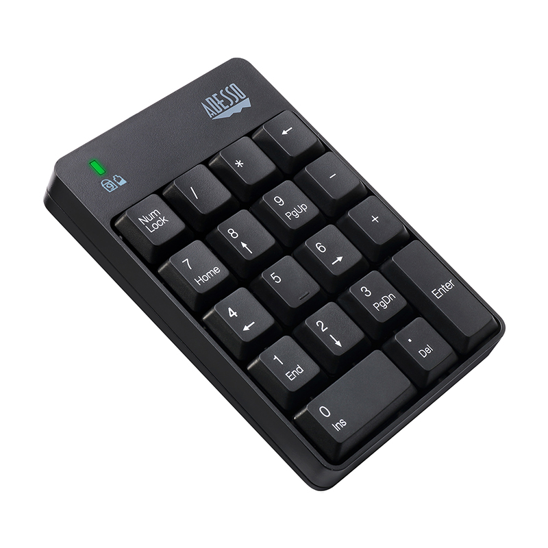 Adesso WKB-6010UB Keypad - Wireless Connectivity - USB Interface - English (US) - Black