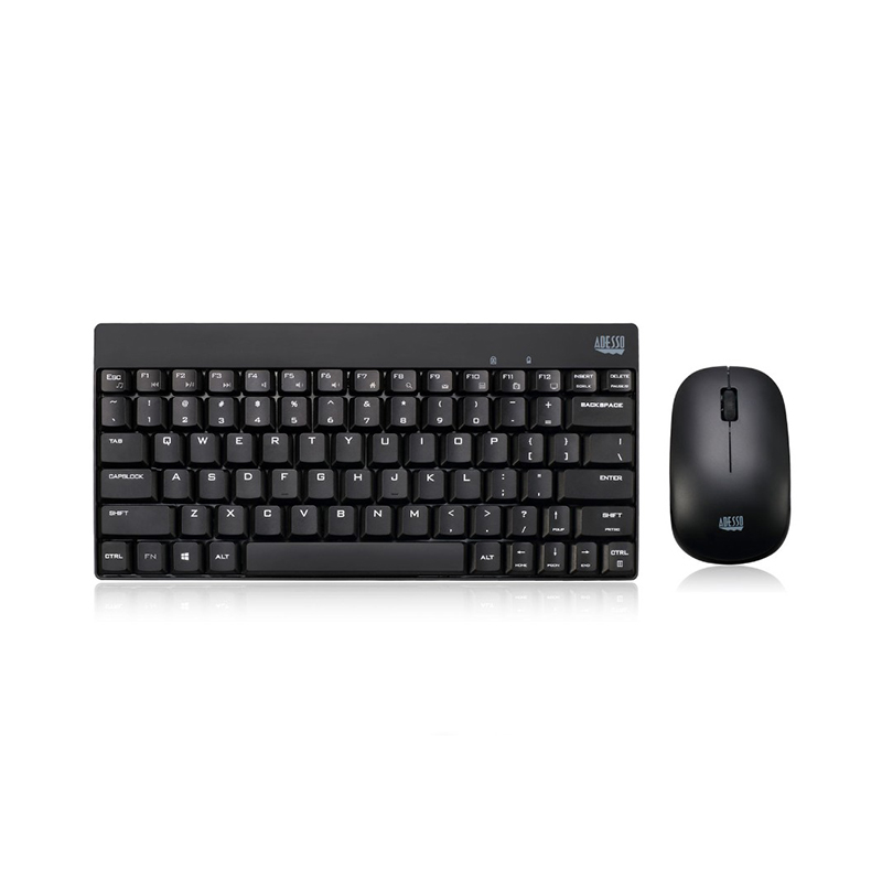 Adesso WKB-1100CB Keyboard & Mouse - English (US) - Wireless RF - Black