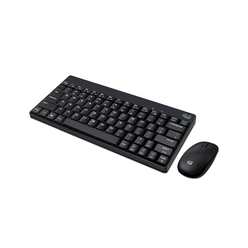 Adesso WKB-1100CB Keyboard & Mouse - English (US) - Wireless RF - Black
