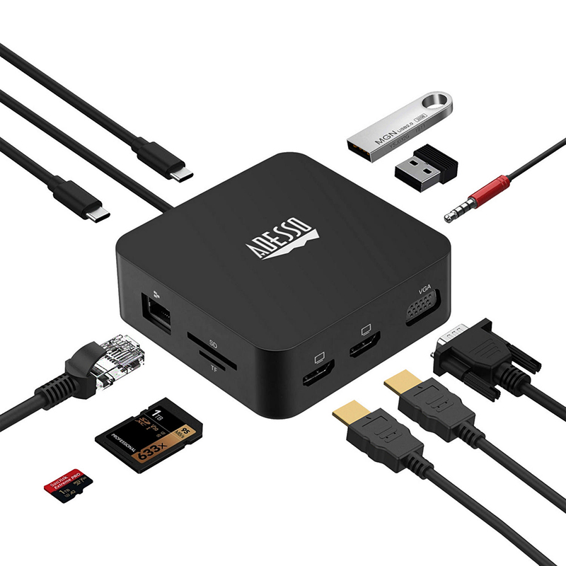 Adesso AUH-4050-UK Adesso 10-IN-1 USB-C MULTIPORT DOCKING STATION (65W)