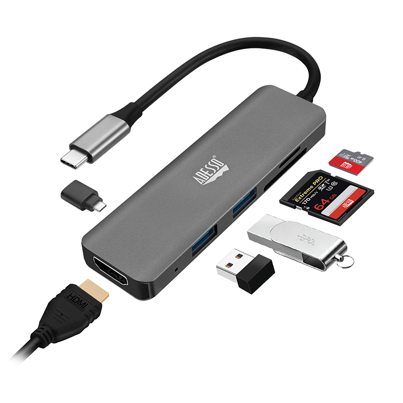 Adesso AUH-4020 Adesso Type C Docking Station for Monitor, Notebook, Tablet, Smartphone.