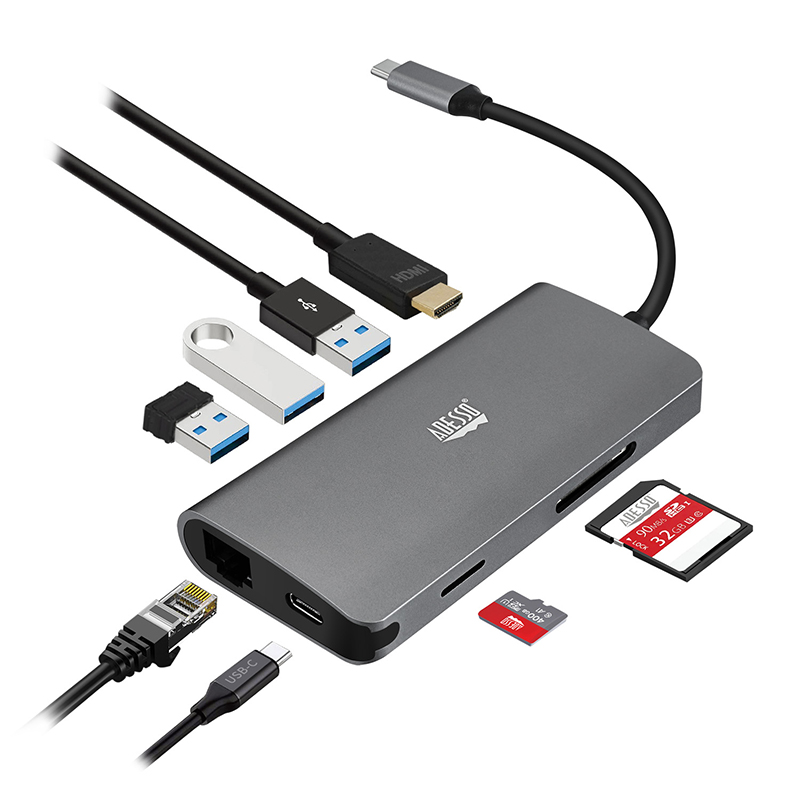 Adesso AUH-4030 - USB Type C Docking Station for Projector, TV.