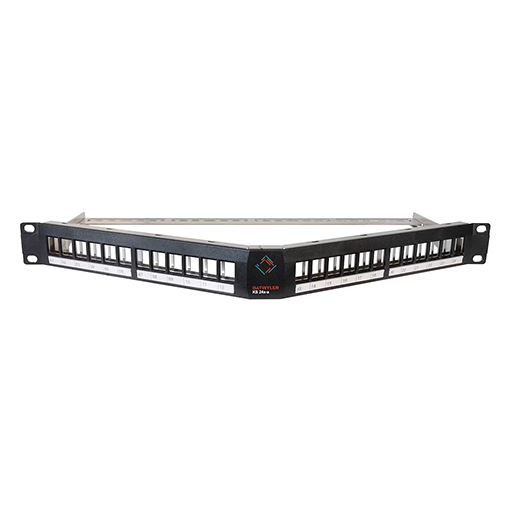 Datwyler 4000099 1u Screened 24 Port Angled (v-shape) panel Unloaded Black