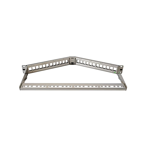 Datwyler 4000099 1u Screened 24 Port Angled (v-shape) panel Unloaded Black