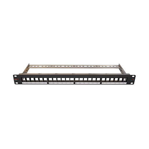 Datwyler 418019 1u Screened 24 Port Patch Panel Unloaded Black