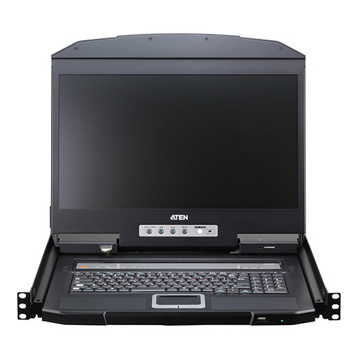 Aten CL3708NX 8-Port USB HDMI Single Rail WideScreen LCD KVM Switch+Standard RackMount Kit