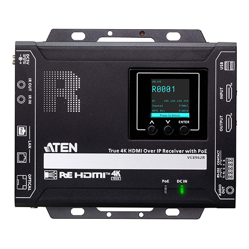 Aten VE8962R True 4K HDMI over IP Receiver with PoE