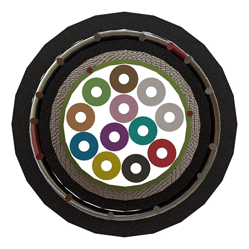 Excel Enbeam OM3 SWA Direct Burial Fibre Optic Cable Loose Tube 4 Core Eca Black