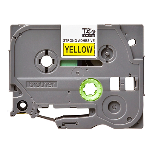 Brother Labelling Tape Cassette - Black on Yellow Strong Adhesive