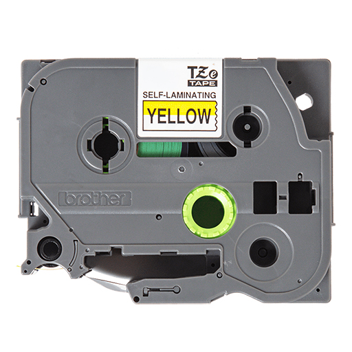 Brother Self-Laminating Labelling Tape Cassette - Black on Yellow