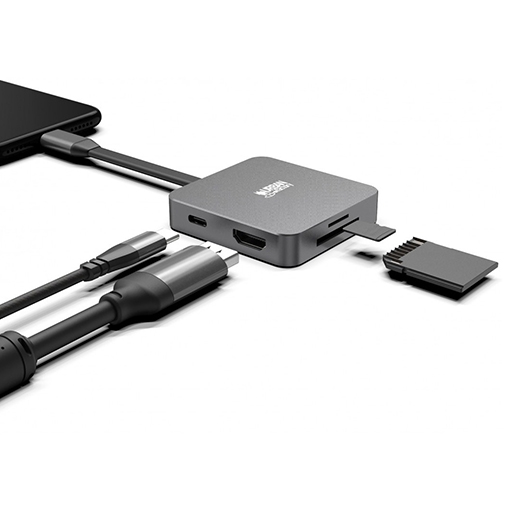 Urban Factory TCM05UF HUBEE Light- USB-C Mobile Station, Grey