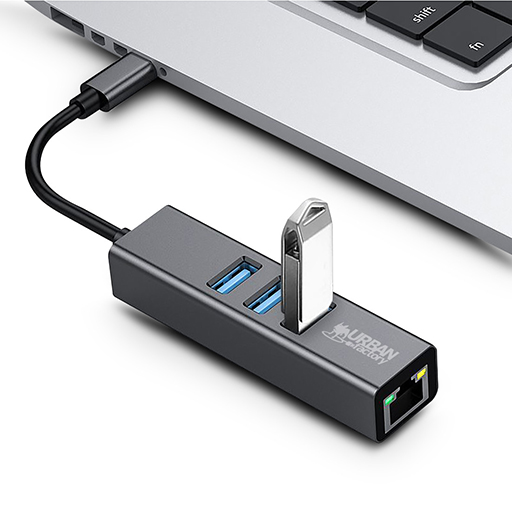Urban Factory TCM02UF HUBEE: Hub USB-C 1RJ45 3X USB-A 3