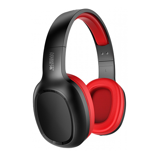 Urban Factory MOV03UF MOVEE: Over-The-Ear Bluetooth 5.1 Rechargeable Headset - Black/Red
