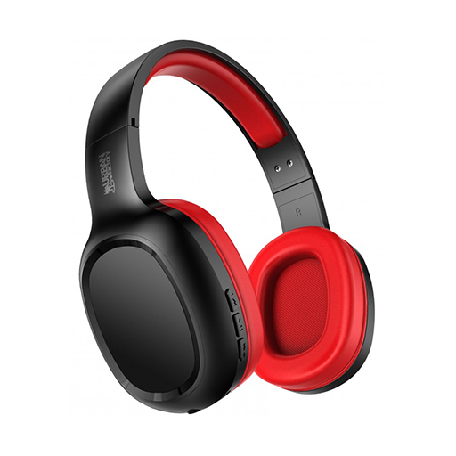 Urban Factory MOV03UF MOVEE: Over-The-Ear Bluetooth 5.1 Rechargeable Headset - Black/Red