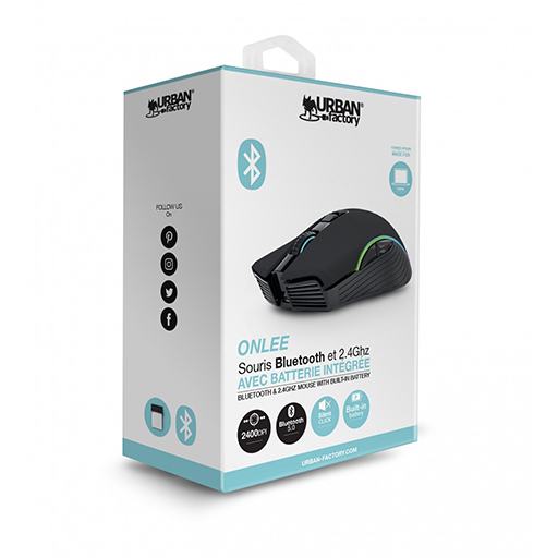 Urban Factory BTM05UF ONLEE Ambidextrous Bluetooth and 2.4GHz Rechargeable Mouse